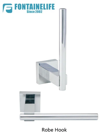 Vierkante toiletpapierhouder in gepolijst chroom