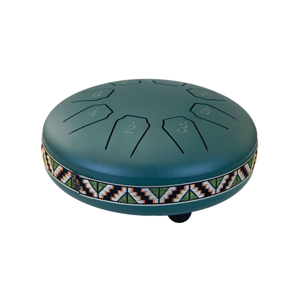 Groene 6-inch treble regentrommel met 8 noten