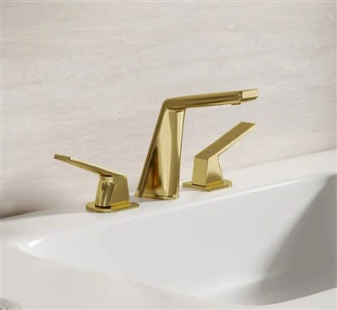 Luxe geborstelde gouden wastafelkraan