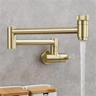 Geborsteld goud messing potvulkraan