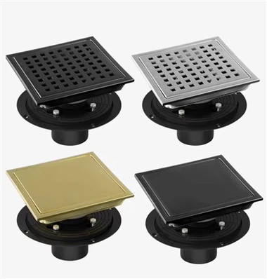 Antiek koperen vierkante doucheafvoerputje